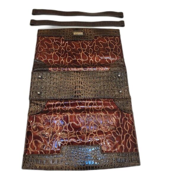 Miche Dani Classic Size Shell Animal Print Reddish Brown with matching handles - Picture 1 of 7